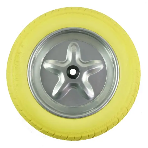 Roata roaba universala din spuma poliuretanica - ax subtire 14mm- 3.00-8/4.00-8