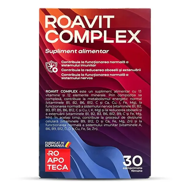 Roavit Complex Multivitamine, 30 comprimate filmate, Roapoteca