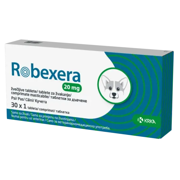 Robexera 20 mg comprimate masticabile pentru caini, 30 cp