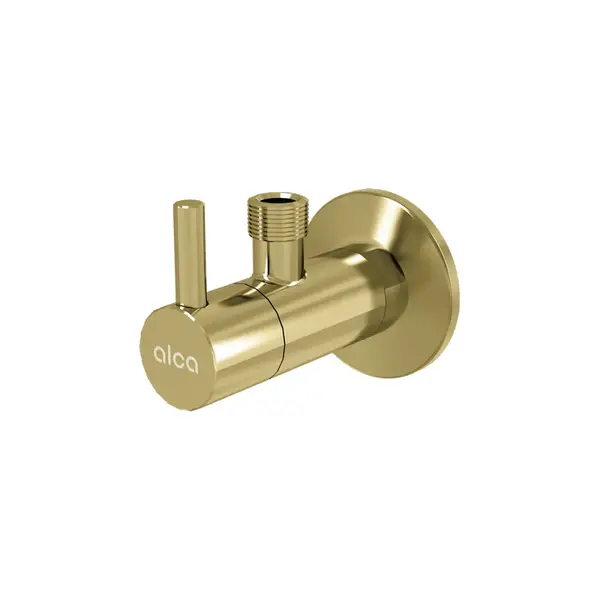 Robinet coltar rotund auriu mat periat cu filtru 1 2 3 8 Alcadrain ARV001-G-B