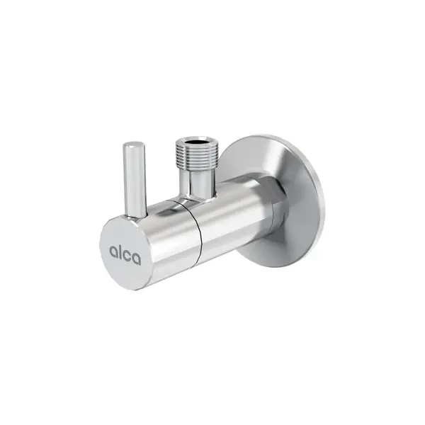 Robinet coltar rotund crom lucios cu filtru 1 2 A 3 8 Alcadrain ARV001