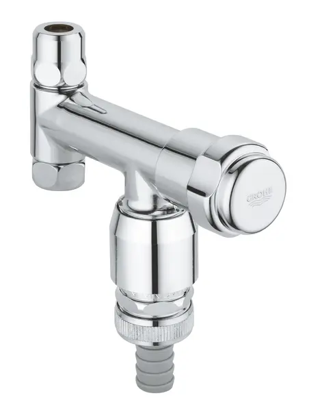 Robinet cu ventil de colt Grohe, Was Valve Eckfix, DN10, supapa de aerisire, 3/8" x 3/8" protectie anti-reflux, crom