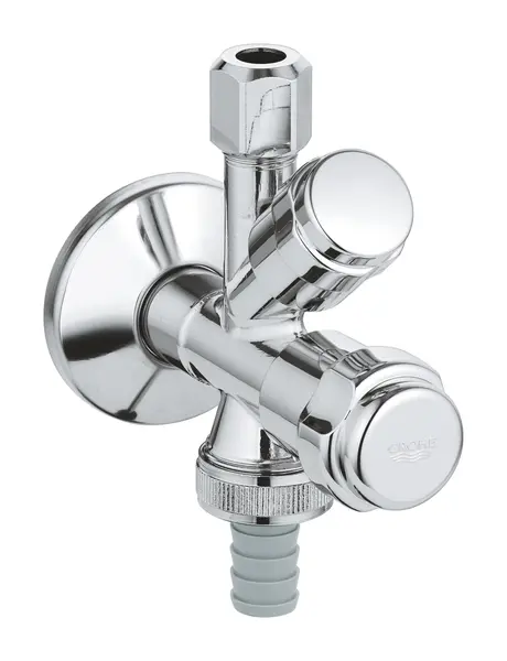 Robinet cu ventil Grohe, Was Valve Combination, Dn15, 1/2" x 3/8" x 1/2" protectie anti-reflux, crom