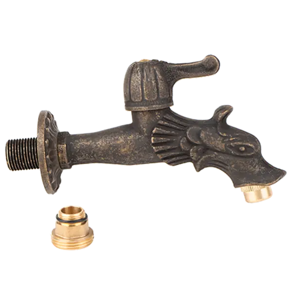 Robinet decorativ 1/2", dublu serviciu din alama neagra antichizata cu maneta si finisajj Dragon