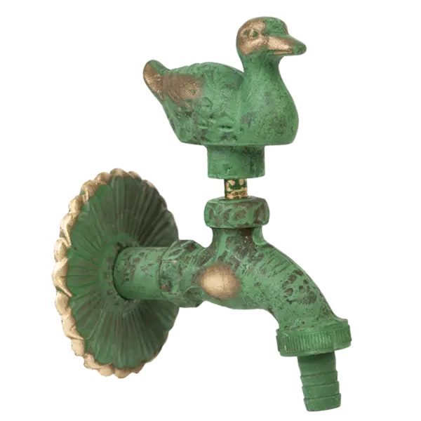 Robinet decorativ 1/2", dublu serviciu din alama si finisaj Rata, culoare verde antic