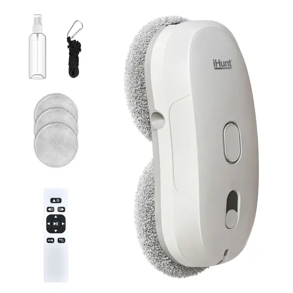 Robot curatare geamuri cu pulverizator apa iHunt Smart Window Robot 3 Ultra, 2800Pa, Planificare traseu, Protectie UPS, Telecomanda, 500 mAh