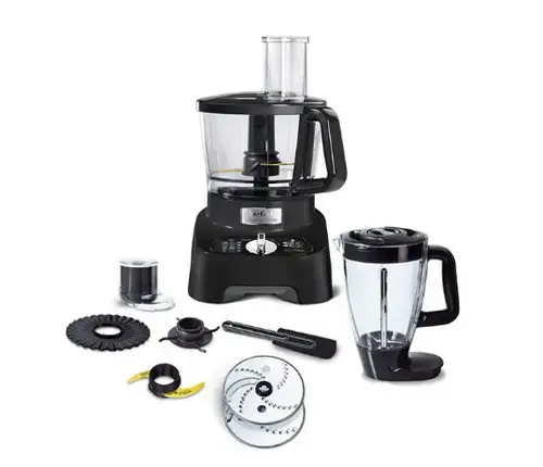 Robot de bucatarie Tefal Double Force DO821838, 1000W, PowelixLife, bol 3L, blender 2L, sistem EasyLock (Negru)