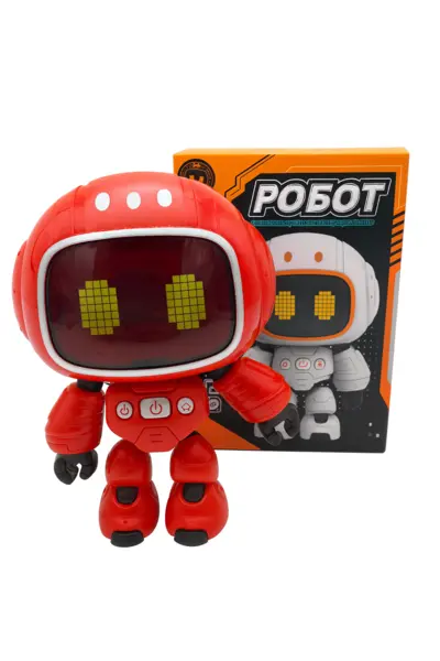 Robot Interactiv 14.5x10 cm cu Lumini, Sunete si Ecran LED - Jucarie Inteligenta pentru Copii 3+