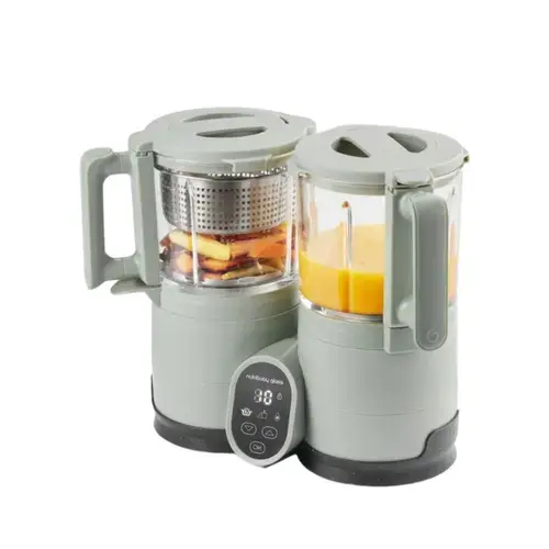 Robot multifunctional Nutribaby Glass 4 in 1 din sticla si otel inoxidabil Celadon Green, Babymoov