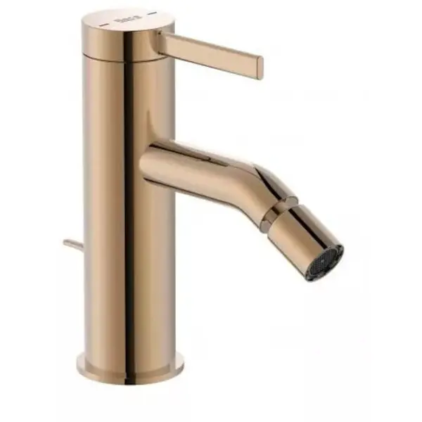 Roca Baterie bideu Roca, Gama Ona A5A609ERG0, monocomanda, levier metalic, cartus ceramic, set evacuare cu tija, auriu rose