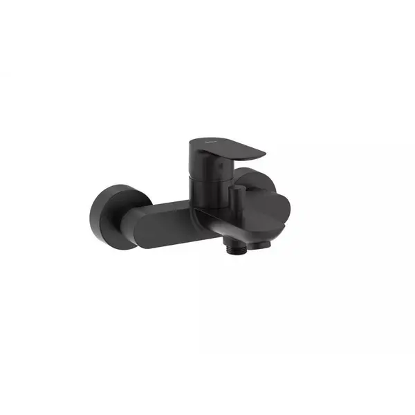 Roca Baterie cada Roca, Gama Cala, cartus ceramic, levier metalic, diverter, monocomanda, negru mat