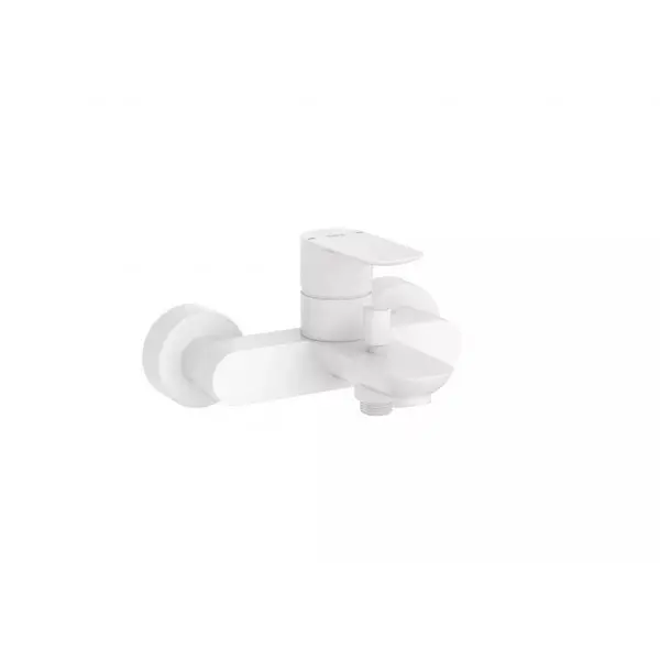 Roca Baterie cada Roca, Gama Cala, cartus ceramic, levier metalic, diverter, monocomanda, alb mat