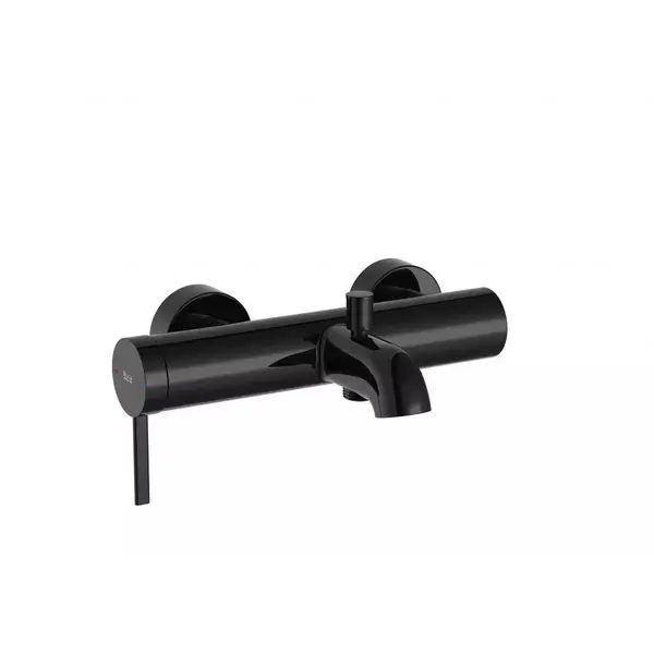 Roca Baterie cada Roca, Gama Ona, cartus ceramic, levier metalic, diverter, monocomanda, negru titan