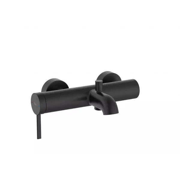 Roca Baterie cada Roca, Gama Ona, cartus ceramic, levier metalic, diverter, monocomanda, negru