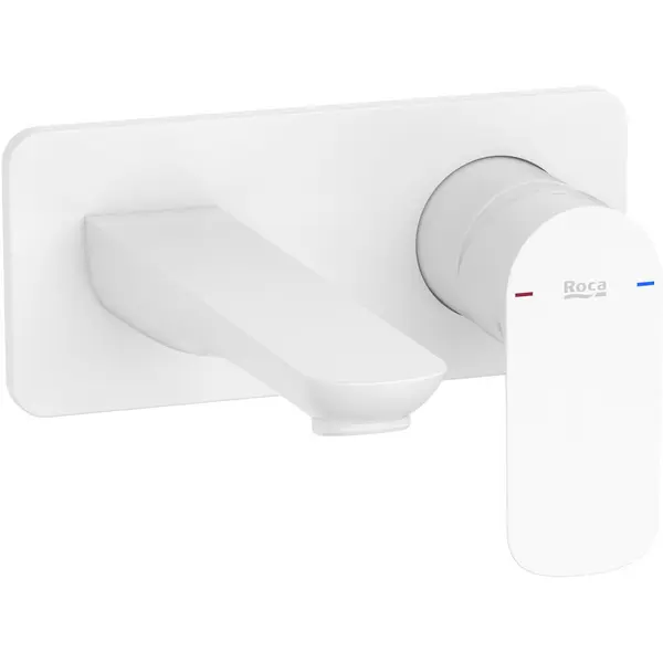 Roca Baterie lavoar Roca, Gama Cala, incastrata, monocomanda, marime M, levier metalic, cartus ceramic, fara set de evacuare, necesita corp instalare, alb