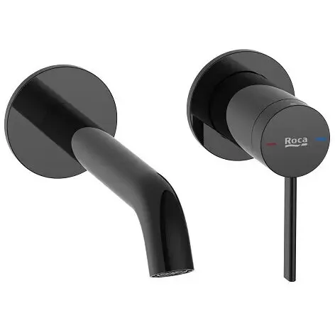 Roca Baterie lavoar Roca, Gama Ona A5A359ECN0, incastrata, monocomanda, marime M, levier metalic, cartus ceramic, fara set evacuare, necesita corp instalare (A5E3501CN0), black titanium, negru