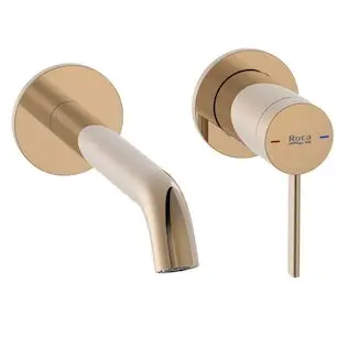 Roca Baterie lavoar Roca, Gama Ona A5A359ERG0, incastrata, monocomanda, marime M, levier metalic, cartus ceramic, fara set evacuare, necesita corp instalare (A5E3501RG0), rose gold, auriu rose