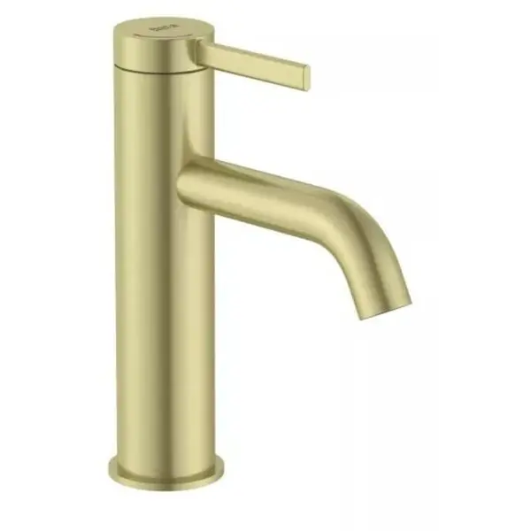 Roca Baterie lavoar Roca, Gama Ona A5A3A9EVA0, monocomanda, marime M, levier metalic, cartus ceramic, set evacuare push to open, brushed brass, alama mat