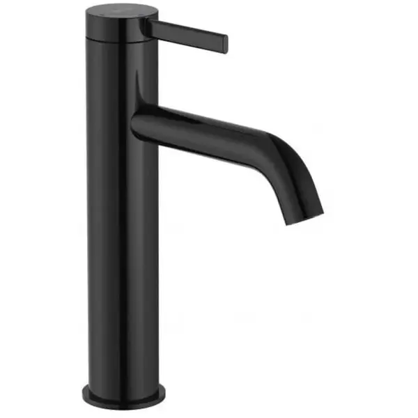 Roca Baterie lavoar Roca, Gama Ona A5A3C9ECN0, monocomanda, marime L, levier metalic, cartus ceramic, set evacuare push to open, titanium black, negru