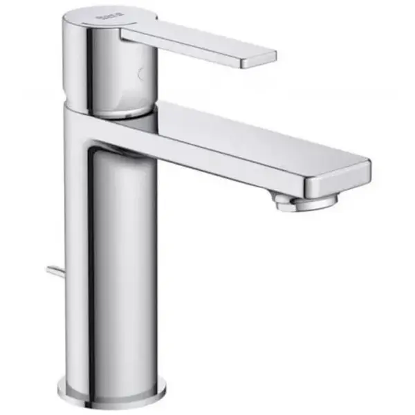 Roca Baterie lavoar Roca, Gama Targa A5A305FC00, monocomanda, marime S, levier metalic, cartus ceramic, set evacuare push to open, crom