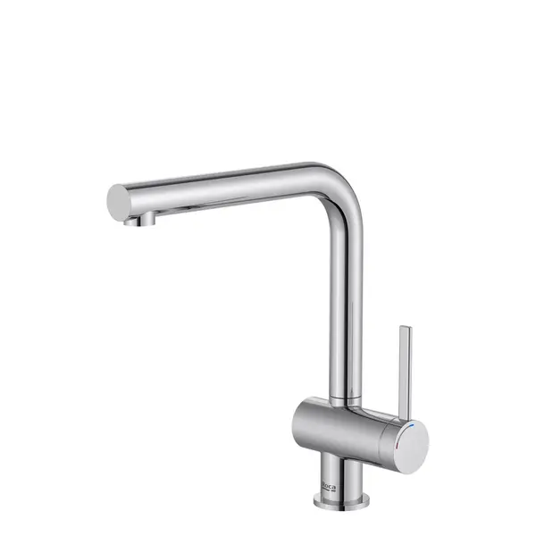 Roca Baterie sanitara bucatarie Roca, Gama Ona, pipa inalta, tip L, monocomanda, pivotanta, cartus ceramic, crom