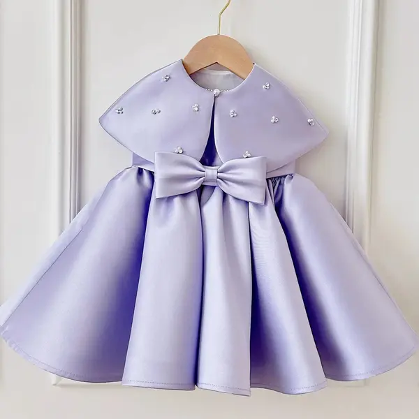 Rochie alba eleganta pentru fete, din tafta - Quinn