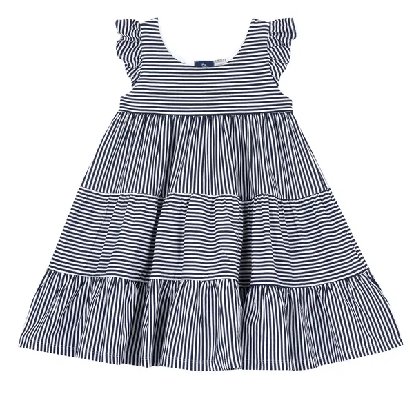 Rochie copii Chicco, alb cu bleumarin, 05798-66MC