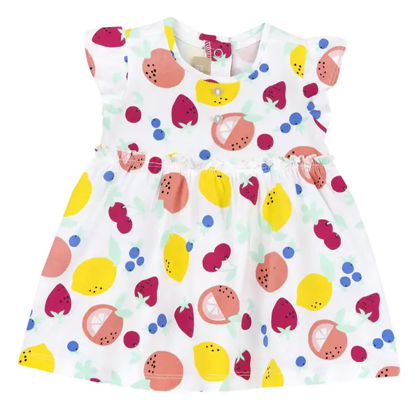 Rochie copii Chicco, alb cu model, 05629-66MFCO
