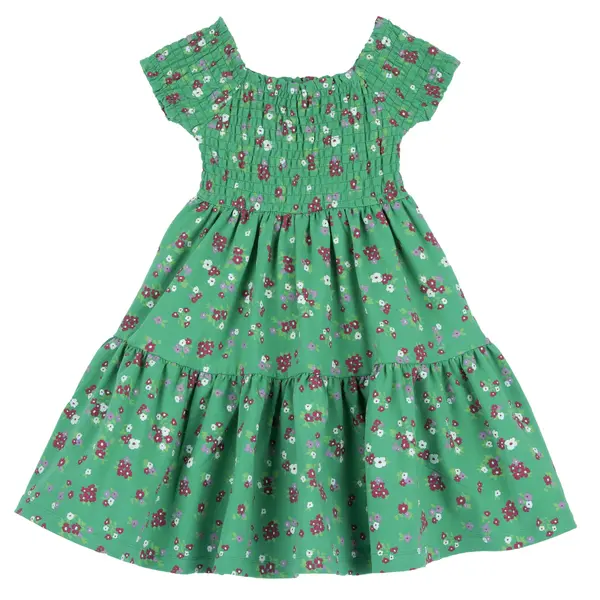 Rochie copii Chicco, verde cu bej, 16686-68MC