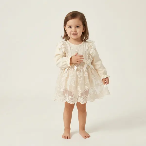 Rochie Crem Eleganta Fetite Lavinia - 6-9 luni