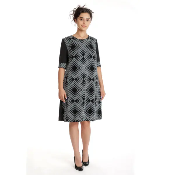 Rochie CT24081 (cu sclipici) negru/argintiu, Cesy | marimea XL