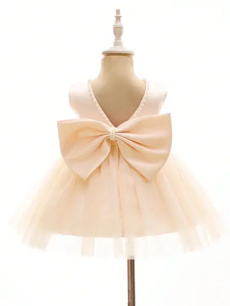 Rochie de ocazie pentru bebe ANNABEL - bej / 3-6 luni (62-68CM)
