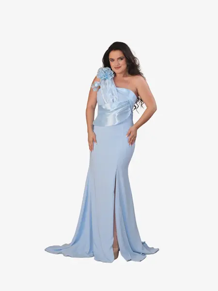 Rochie Eleganta “Begonia”, Albastru - XXL