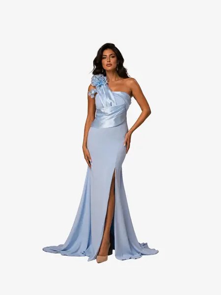 Rochie Eleganta “Begonia”, Albastru - XXL