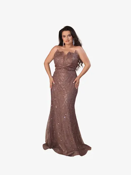Rochie Eleganta “Camila”, Nude - 4XL
