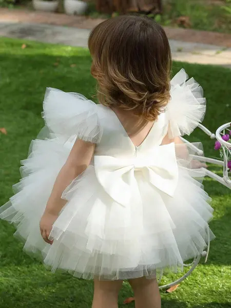 Rochie elegantă de prințesă din tul pentru fetițe ANA - alb / 9-12luni