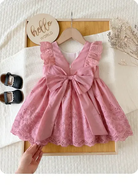Rochie elegantă de vară pentru fetițe Andreea - roz / 18-24luni