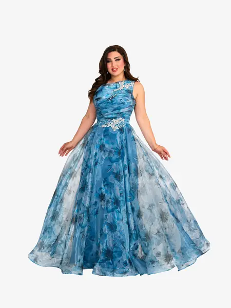 Rochie Eleganta “Magnolia”, Albastru - M