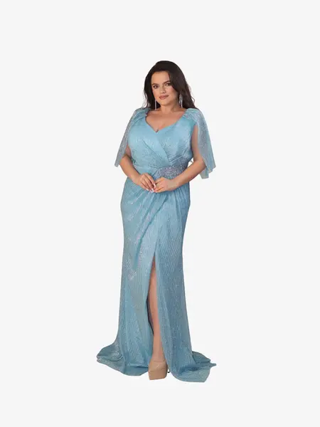 Rochie Eleganta “Marsilia”, Turcoaz - 3XL