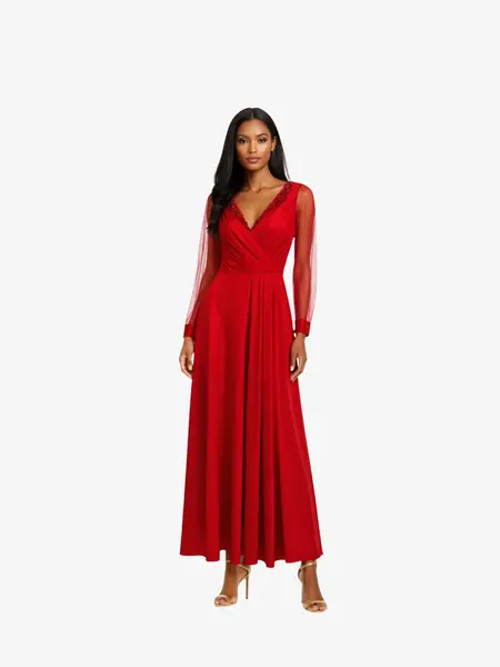 Rochie Eleganta “Oasis”, Rosu - 3XL