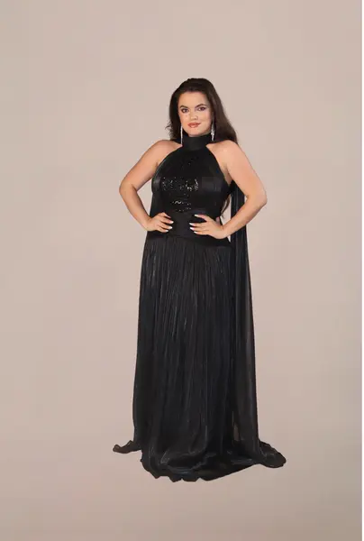 Rochie Lunga “Agatha”, Negru - XXL