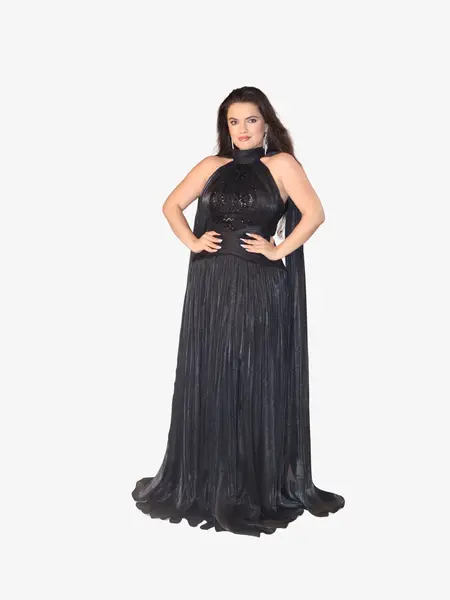 Rochie Lunga “Agatha”, Negru - XXL