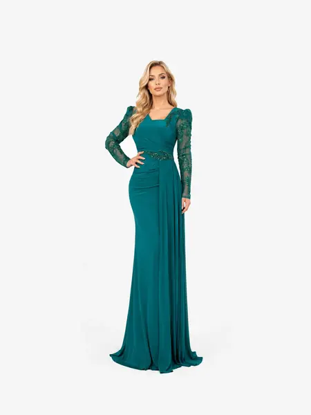 Rochie Lunga "Alezeea", Verde - L