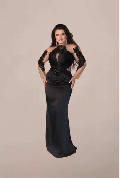 Rochie Lunga "Azira", Negru - XL