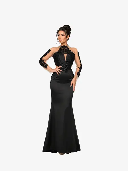 Rochie Lunga "Azira", Negru - XXL