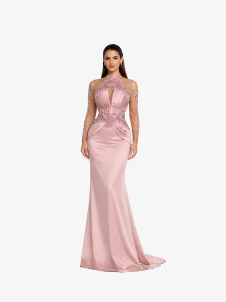 Rochie Lunga "Azira", Roz - S
