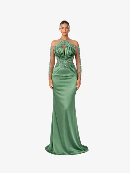 Rochie Lunga "Azira", Verde - XXL