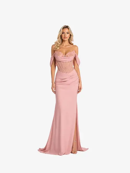Rochie Lunga "Charlote Luxury", Roz - L