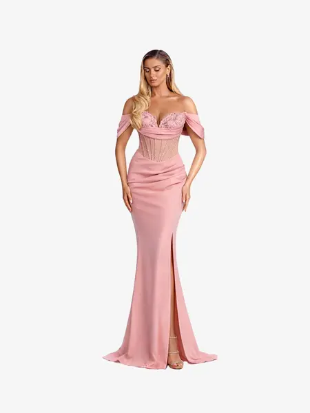 Rochie Lunga "Charlote Luxury", Roz - M