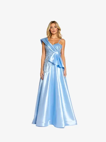Rochie Lunga cu Corset "Linda", Albastra - M